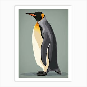 King Penguin Santiago Island Minimalist Illustration 2 Art Print