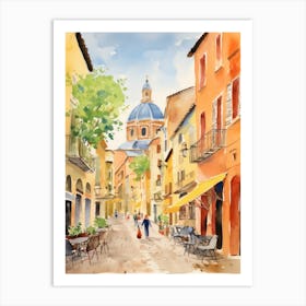 Modena, Italy Watercolour Streets 1 Art Print