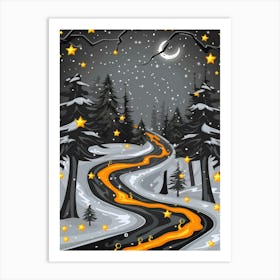 Snowy Road 1 Art Print