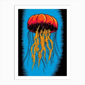 Sea Nettle Jellyfish Pop Art Illustration 4 Art Print