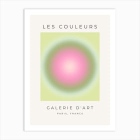 Les Couleurs | 07 - Pink And Green Gradient Aura Art Print