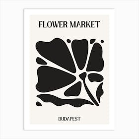 B&W Flower Market Poster Budapest Art Print