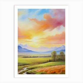 Sunset In The Mountains 20 Art Print