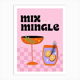 Modern Pink Cocktail Art Print 2 Art Print