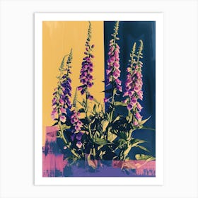 Foxglove Flowers On A Table   Contemporary Illustration 3 Art Print