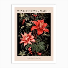 Christmas Cactus 2 Winter Flower Market Poster Art Print