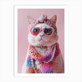 Cat In Sunglasses 10 Art Print