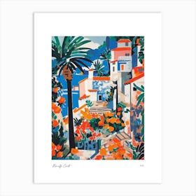 Amalfi Coast Matisse Style, Italy 4 Watercolour Travel Poster Art Print