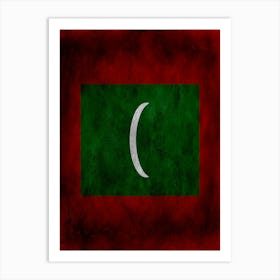 Maldives Flag Texture Art Print