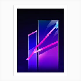 Abstract Navigation Arrows Digital Interface Design Fluid Lines Intersecting Gradient Colors Shif (5) Art Print