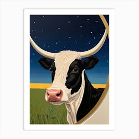 Cow With Horns Art Print