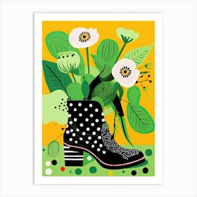 Floral Fantasy: Woman's Shoe Garden Dreams Póster