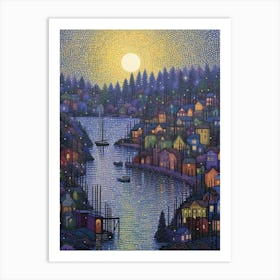 Gig Harbor Washington Retro Pop Art 12 Art Print