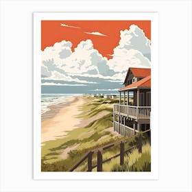 Outer Banks North Carolina, Usa, Flat Illustration 1 Art Print