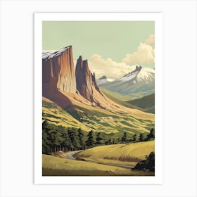 Torres Del Paine Circuit Chile 1 Vintage Travel Illustration Art Print