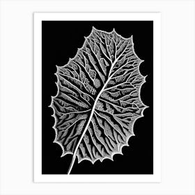 Mulberry Leaf Linocut 2 Art Print