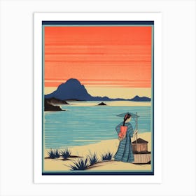 Inland Sea, Japan Vintage Travel Art 4 Art Print