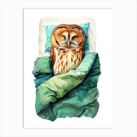 Owl bird animal illustration art Art Print
