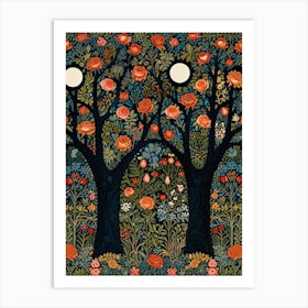 William Morris Roses In The Moonlight 1 Art Print