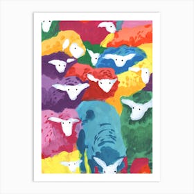 Colorful Sheep Cocktail Art Print
