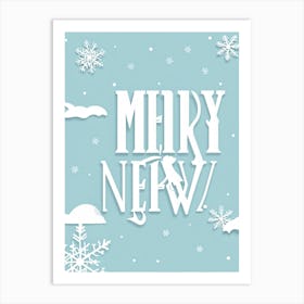 A Festive Greeting Design Winter Themed Typography Converges On A Celebratory Header Decorated Wit (3) Art Print