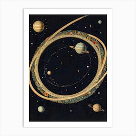 Planets And Rings Art Print