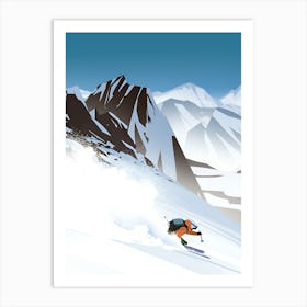 Skier On The Slopes 2 Art Print