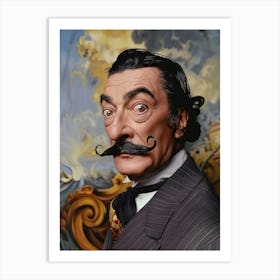 Portait Of Salvador Dali Art Print