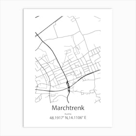 Marchtrenk,Austria Minimalist Map Art Print