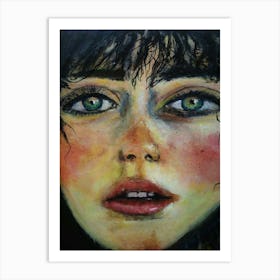 Girl With Green Eyes Art Print