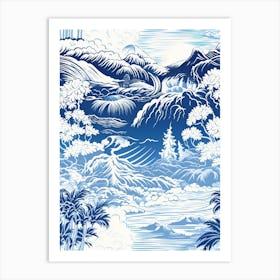 Bora Bora In French Polynesia, Inspired Travel Pattern 1 Art Print