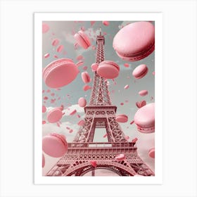 Pink Macarons In Paris Art Print