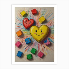 Heart Cubes Art Print