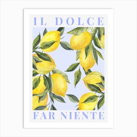 Lemon Illustration, Italy Amalfi Coast Poster Poster