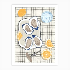 Lemon Oysters On The Half Shell Art Print