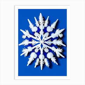 Bullet, Snowflakes, Blue & White Illustration Art Print