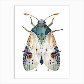 Colourful Insect Illustration Leafhopper 3 Art Print