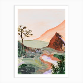 Sunkissed Mountain Travel Landscape Sunset Art Print