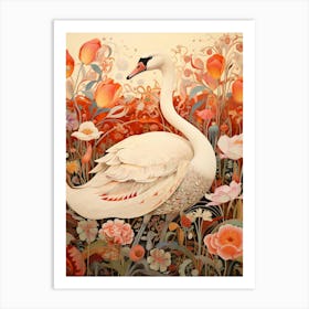 Swan 1 Detailed Bird Painting Art Print