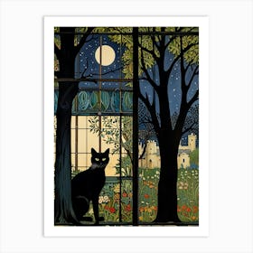 William Morris Cat In A Window Art Print