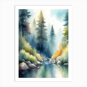 Watercolor Of A Forest 5 Art Print