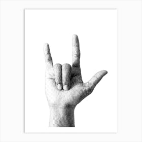 Rock Hand Sign Art Print