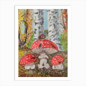 Mushroom In The Woods Art Print