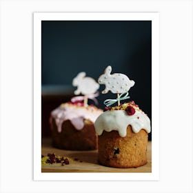 Easter Bunny Cupcakes Art Print