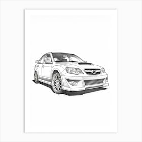 Subaru Wrx Impreza Line Drawing 2 Art Print