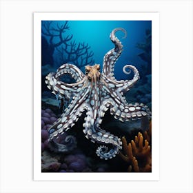Mimic Octopus Illustration 11 Art Print
