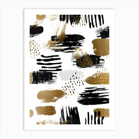 Gold And Black Abstract Painting 29 Art Print