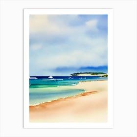 Rainbow Bay Beach, Australia Watercolour Art Print