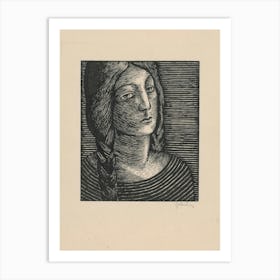 Head Of A Woman With Long Braids, Mikuláš Galanda Art Print