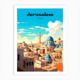 Jerusalem Israel Cityscape Travel Art Art Print